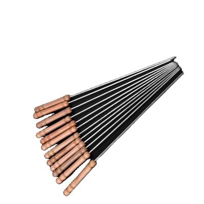 China Various factory viable sale food grade wooden stainless steel push stainless steel barbecue fork barbecue fork for sale