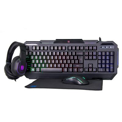 China For Home Office Ready To Ship 4 In 1 Gaming Combo Gaming Keyboard, Mouse, Mouse Pad Headset For Gamer for sale