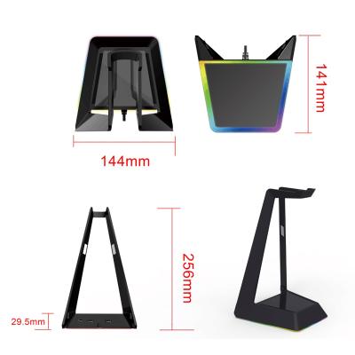 China Detachable Gaming Earphone Stand Holder RGB Headset Stand With 3 USB Hub 250*145*139 mm for sale