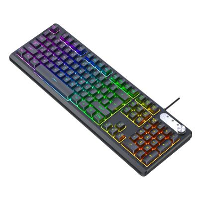 China Plug and Play Keyboard Rainbow Backlit Gaming Keyboard with Custom Logo for sale