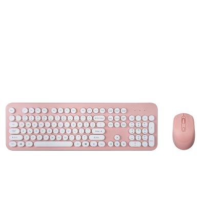 China New ERGONOMIC 2.4G Wireless Keyboard and Mouse Combo, Chocolate Desktop Keyboard with Round Cap 3D/4D Nice Design 104 Keys Keys Mouse for sale