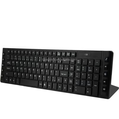 China OEM Top Selling Multimedia Chocolate Wireless Keyboard with 10 White Enhanced Hot Keys and Black Color Keyboard, USB Wired Keyboard for sale