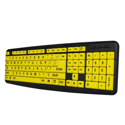 China Plug and play 2020 new large letters keyboard large yellow keys 104 font keyboard for office for sale