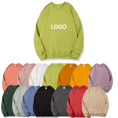 China Men's Oversized Sweatshirts Logo Terry Blank Plain Street Round Neck Sweaters Custom Breathable Unisex Drop Shoulder for sale