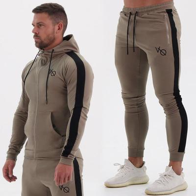 China New Product Breathable Spring Sport Men's Joggers And Zipper Hoodie Two Piece Sets for sale