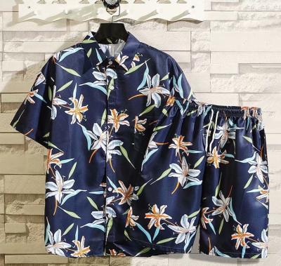 China Designers Breathable High Quality Polyester Floral Casual Shirt Set For Men for sale