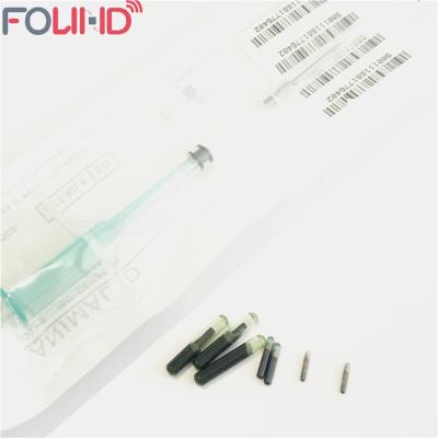 China ISO15693 3*13mm RFID Bioglass Microchip Capsule Animal Embedding Animal Tracking Glass Tag With Syringe for sale