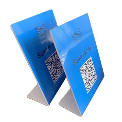 China Waterproof/Waterproof Restaurant Menu Payment Nfc Tag Holder With Logo And Qr Code Customized for sale