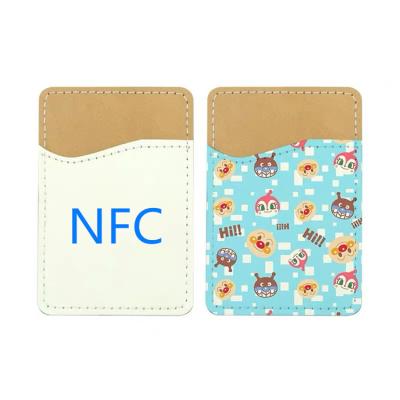 China Customized LOGO Leather Phone Card Holder high quality strong adhesive for cell phone back for sale