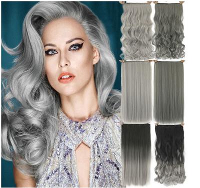 China High Light Synthetic Fibre Hair Extensions , Thick Ends Clip In Hair Extension Long Curly Weave for sale