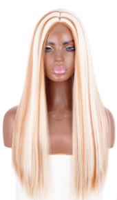 China Peluca bicolor de la fibra sintética del cordón de la peluca recta de Front Lace Wig Medium Length de la Virgen en venta