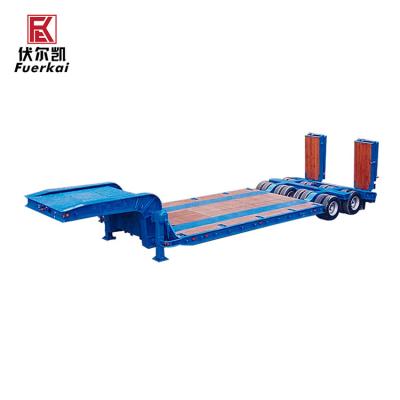 China Truck Trailer High Bed Ramp 2/3/4 Axle Hydraulic Low Bed Semi Truck Trailer For Sale for sale