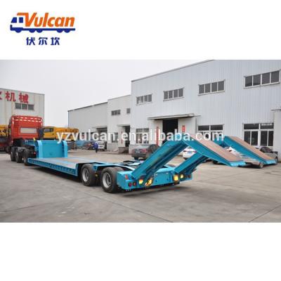 China Truck Trailer Low Bed Hydraulic Axle Spike Ramp Semi Truck Trailer For Sale for sale