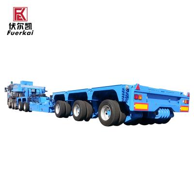 China Low Bed Truck Trailer 200t Multi-Axles Body Bed With Hydraulic Lift Lowbed Gooseneck Carrier SPMT Self Propelled Modular Semi Trailer for sale