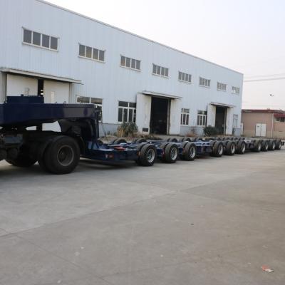 China 150/200 Ton Capacity Hydraulic Flatbed Semi Truck Trailer Truck Trailer 10 Axle for sale