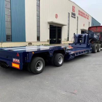 China 2 Line Low Platform Axle Carrier Multifunctional Semi Truck Trailer Trailer With Detachable Gooseneck for sale