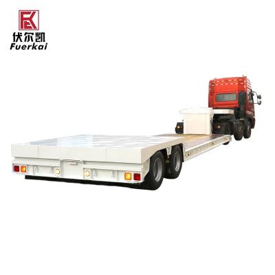 China Front Loading Excavator Lowbed Trailer Truck Trailer With Detachable Gooseneck for sale