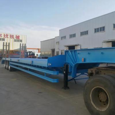 China 60 Ton Low Truck Excavator Gooseneck Lowboy Trailer 3 Axle Bed 50 Bed Loader Semi Truck Trailer For Sale for sale