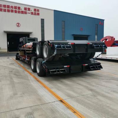 China Axle Removable Detachable Gooseneck Front Multi Truck Trailer Load Low Bed Low Bed 100 Ton Semi Truck Trailer for sale