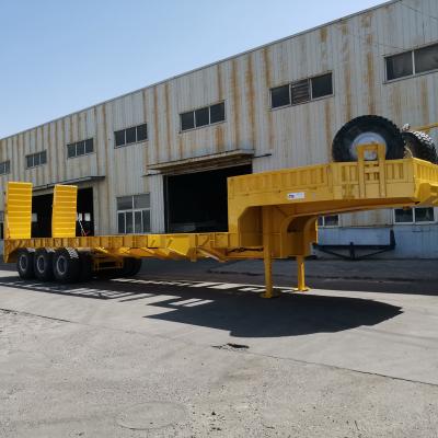 China Factory Low Price Heavy Duty 3 Axle Low Bed Truck Trailer 60 80 100 Ton Low Bed Lowbed Truck Semi Trailer for sale