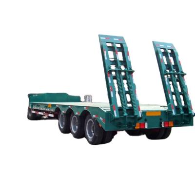 China New Arrival 40Ft Semi Truck Trailer Low Suspension 4X4 Independent Flatbed 2 Axle Self-Propelled Chassis 20Ft Truck Trailer for sale