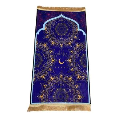 China Stain Resistant Home Portable Prayer Mat Islamic Folding Mat Prayer Worship Blanket for sale