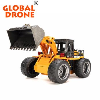 China Radio Control Toy Global Drone Huina 1520 1/18 6CH Rc Truck Construction Vehicle Bulldozer Metal RC Excavator for sale