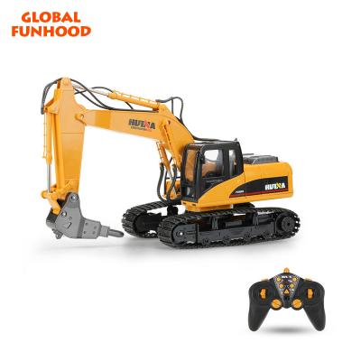 China RC Model Huina Toys 1560 560 rc truck 1:14 2.4G 16CH Excavator with alloy drill radio control toys for kids for sale