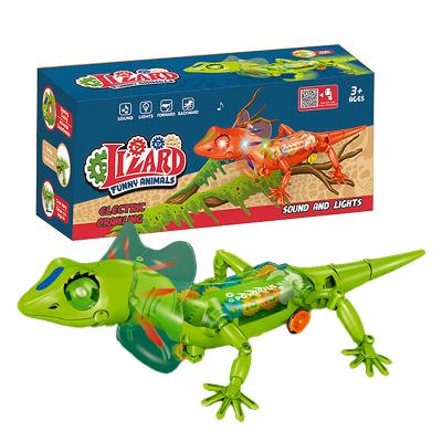 China ABS Global Funhood Electric Lizard Toys With Light And Music Smart Animal Collision Avoidance Electric Crawling Lizard Toy For Kid for sale