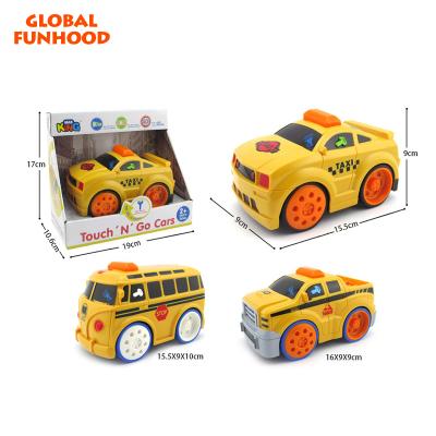 China Toy Global Funhood Cartoon Friction Car Sensor Touch English Simulate Sound Baby Electric Toy Car For Collectible Toys For Boy Girl for sale