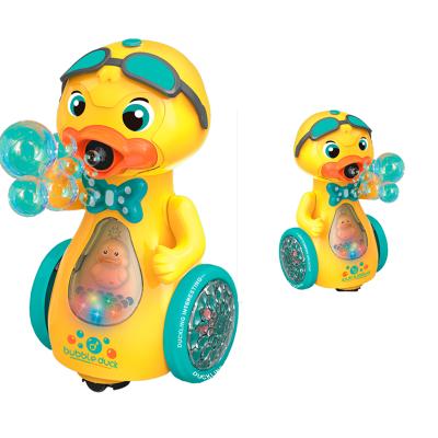 China 2021 RC Hobby Duck Soap Water Maker Bubble Machine Hot Blowing Toy with Music and Light for sale