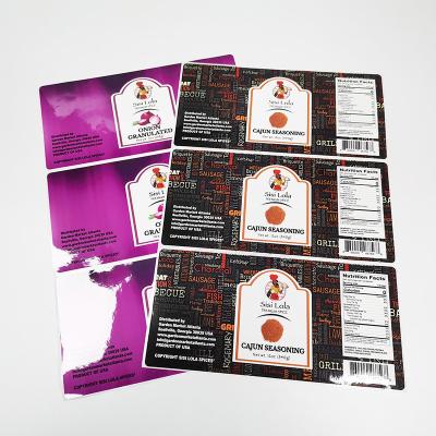 China Factory Hot Sale Customized Brilliant Heat And Cold Resistant Custom Size Sauce Label for sale