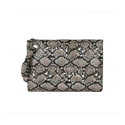 China Portable Silvia Women Clutches Fashion Snakeskin PU Leather Party Envelope Purse Bag With Hand Strap for sale