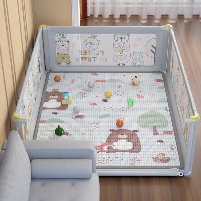 China New Arrival Easy Folding Baby Playpen For Newborn Multifunctional Anti-Collision Playpen Kids Guardrail Bed Barrier Without Cushion for sale