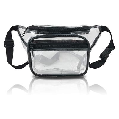 China Water Proof Custom Adjustable Transparent PVC Fanny Pack Clear Waist Bag For Sports for sale