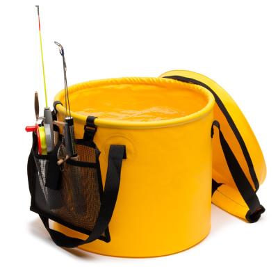 China Durable 500D PVC Tarpaulin Collapsible Bucket for Camping, Fishing, Car Washing for sale