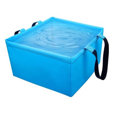 China Custom Sustainable Tarp Square Bucket Camping Sink Folding Fishing Bucket for sale