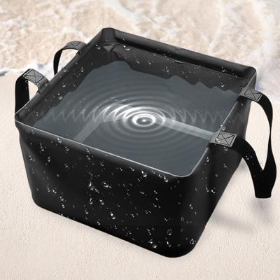 China OEM PVC Tarpaulin Bucket Wash Basin Camping Collapsible Water Container for sale