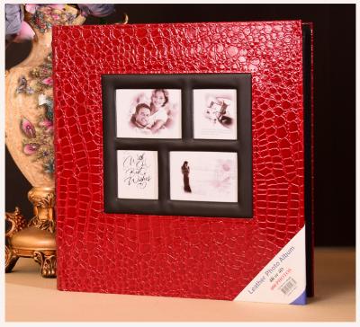 China Luxury PU Leather Wedding Windowed Photo Album , PP Inner Page Photo Album for sale