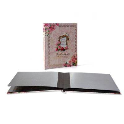 China Custom Wholesale Fashion PU Paper Cover With Self Adhesive Black Paper Photo Album for sale