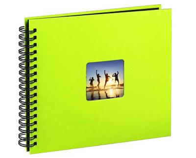 China Eco-friendly Hand Made Special Dry Mount Spiral Binding Loose Leaf Photo Album With Window for sale