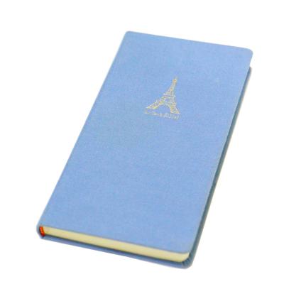 China Hot Stamping Custom Hardcover Pop Gold Foil Fabric And Cloth Covered Journal Notebook for sale