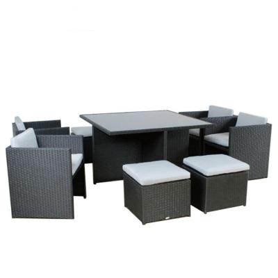 China Outdoor Weather Furniture Cube Rattan Garden Furniture Set Sectional Patio Furniture Set 9pcs Rattan Furniture for sale