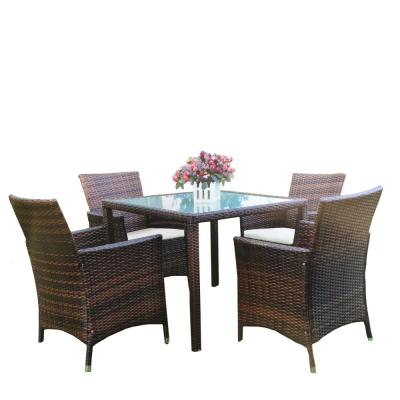 China Garden Set Polyester Rattan KD Table And Wicker Chair Set For Balcony for sale