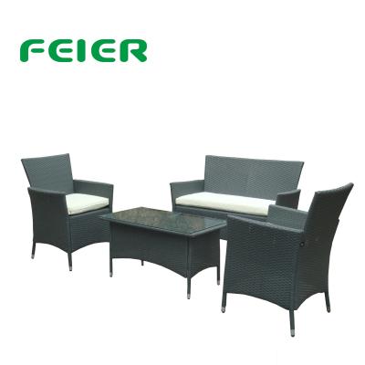 China Garden Set New Cheap 4 Seat Garden Rattan Furniture Set for sale