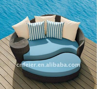 China Garden Sofa A6085SF Wicker Sofa Bed Garden Rattan Sofa Bed for sale