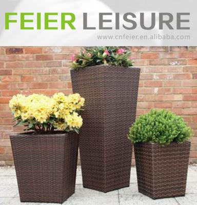 China Resin Single Wicker Cheap Plastic Flower Pots for sale