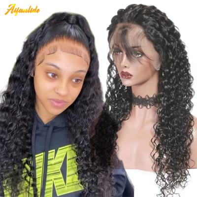 China Cheap Raw Indian Virgin Hair Swiss Lace Wigs Full Lace Front Wigs Water Wave Human Hair HD Lace Frontal Wigs For Black Women Seller for sale