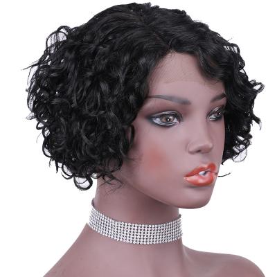 China AIFANLIDE Water Wave Cuticle Aligned Pixie Lace Wigs Virgin Hair Pixie Curls Short Lace Front Wig Pixie Cut Hair Wig for sale