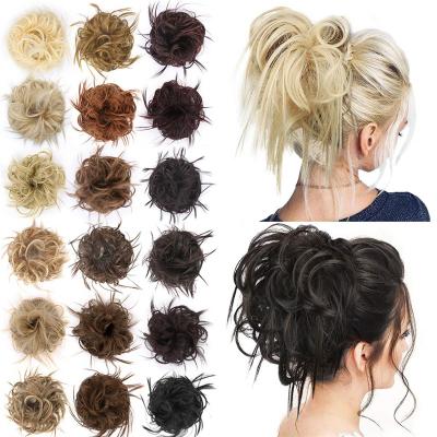 China Synthetic Fiber Bun Hair Scrunchies Extensions Hair Pieces And Ponytails Heat Resistant Messy Hair Extensions for sale